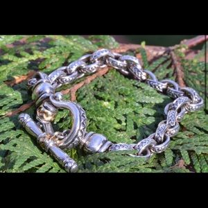 Scott Kay Toggle Bracelet in Silver & Yellow Gold